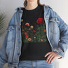 Wildflowers and a Red Rose, Graphic T-Shirts for Women, Floral Shirt, Womens Short Sleeve, Ladies Graphic Tees #5008TTS