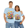 Wildflowers and Pink & Yellow Roses, Graphic T-Shirts for Women, Floral Shirt, Womens Short Sleeve, Ladies Graphic Tees #5142TTS