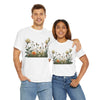 Wildflowers and White Roses, Graphic T-Shirts for Women, Floral Shirt, Womens Short Sleeve, Ladies Graphic Tees #5039TTS