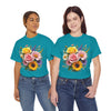 Wildflowers and Pink & Yellow Roses, Graphic T-Shirts for Women, Floral Shirt, Womens Short Sleeve, Ladies Graphic Tees #5145TTS