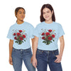 Wildflowers and Red Roses, Graphic T-Shirts for Women, Floral Shirt, Womens Short Sleeve, Ladies Graphic Tees #5131TTS