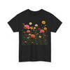 Wildflowers and Pink Roses, Graphic T-Shirts for Women, Floral Shirt, Womens Short Sleeve, Ladies Graphic Tees #5023TTS