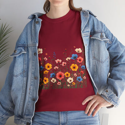 Wildflowers, Graphic T-Shirts for Women, Floral Shirt, Womens Short Sleeve, Ladies Graphic Tees #5106TTS