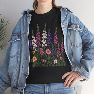 Wildflowers, Graphic T-Shirts for Women, Floral Shirt, Womens Short Sleeve, Ladies Graphic Tees #5124TTS