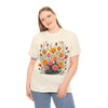 Wildflowers and Pink & Yellow Roses, Graphic T-Shirts for Women, Floral Shirt, Womens Short Sleeve, Ladies Graphic Tees #5140TTS