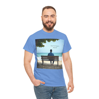 Have You Forgiven Your Ex?Man on Bench Looking at Waves, Forgiving T-Shirt, Forgiveness, Relationship Healing Top #5005STS