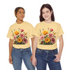Wildflowers and Pink & Yellow Roses, Graphic T-Shirts for Women, Floral Shirt, Womens Short Sleeve, Ladies Graphic Tees #5147TTS