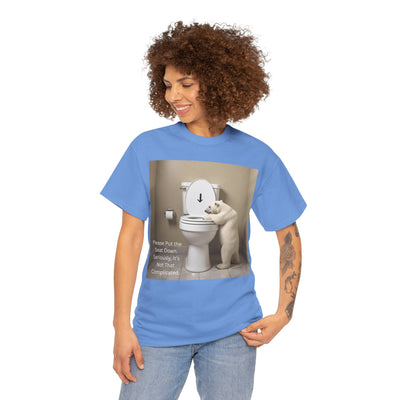 Please Put the Seat Down, Seriously, It's Not that Complicated, Polar Bear Toilet Seat Down, Seat Down Reminder Shirt #5004STS