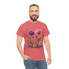 Wildflowers and Pink/Violet Roses, Graphic T-Shirts for Women, Floral Shirt, Womens Short Sleeve, Ladies Graphic Tees #5101TTS