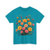 Wildflowers and Pink & Yellow Roses, Graphic T-Shirts for Women, Floral Shirt, Womens Short Sleeve, Ladies Graphic Tees #5140TTS