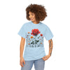 Wildflowers and a Red Rose, Graphic T-Shirts for Women, Floral Shirt, Womens Short Sleeve, Ladies Graphic Tees #5007TTS