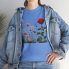 Wildflowers and a Red Rose, Graphic T-Shirts for Women, Floral Shirt, Womens Short Sleeve, Ladies Graphic Tees #5008TTS