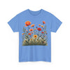 Wildflowers and Orange Roses, Graphic T-Shirts for Women, Floral Shirt, Womens Short Sleeve, Ladies Graphic Tees #5045TTS