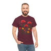 Wildflowers and Red Roses, Graphic T-Shirts for Women, Floral Shirt, Womens Short Sleeve, Ladies Graphic Tees #5034TTS