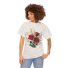 Wildflowers and Red Roses, Graphic T-Shirts for Women, Floral Shirt, Womens Short Sleeve, Ladies Graphic Tees #5127TTS