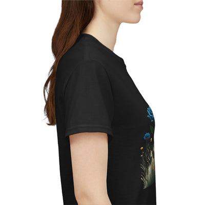 Wildflowers and Blue Roses, Graphic T-Shirts for Women, Floral Shirt, Womens Short Sleeve, Ladies Graphic Tees #5050TTS