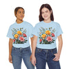 Wildflowers and Pink & Yellow Roses, Graphic T-Shirts for Women, Floral Shirt, Womens Short Sleeve, Ladies Graphic Tees #5149TTS
