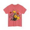 Wildflowers and Pink & Yellow Roses, Graphic T-Shirts for Women, Floral Shirt, Womens Short Sleeve, Ladies Graphic Tees #5138TTS