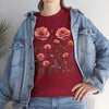 Wildflowers and Pink Roses, Graphic T-Shirts for Women, Floral Shirt, Womens Short Sleeve, Ladies Graphic Tees #5015TTS