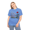 Wildflowers and a Red Rose, Graphic T-Shirts for Women, Floral Shirt, Womens Short Sleeve, Ladies Graphic Tees #5008TTS