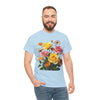 Wildflowers and Pink & Yellow Roses, Graphic T-Shirts for Women, Floral Shirt, Womens Short Sleeve, Ladies Graphic Tees #5148TTS