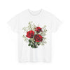 Wildflowers and Red Roses, Graphic T-Shirts for Women, Floral Shirt, Womens Short Sleeve, Ladies Graphic Tees #5127TTS
