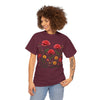 Wildflowers and Red Roses, Graphic T-Shirts for Women, Floral Shirt, Womens Short Sleeve, Ladies Graphic Tees #5034TTS