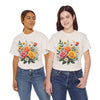 Wildflowers and Pink & Yellow Roses, Graphic T-Shirts for Women, Floral Shirt, Womens Short Sleeve, Ladies Graphic Tees #5144TTS