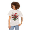 Wildflowers and Red Roses, Graphic T-Shirts for Women, Floral Shirt, Womens Short Sleeve, Ladies Graphic Tees #5131TTS