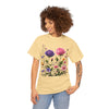 Wildflowers and Pink/Violet Roses, Graphic T-Shirts for Women, Floral Shirt, Womens Short Sleeve, Ladies Graphic Tees #5101TTS