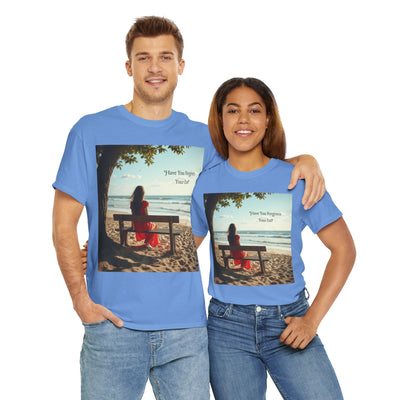 Have You Forgiven Your Ex?Woman on Bench Looking at Waves, Forgiving T-Shirt, Forgiveness, Relationship Healing Top #5002STS