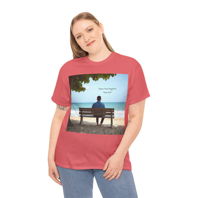 Have You Forgiven Your Ex?Man on Bench Looking at Waves, Forgiving T-Shirt, Forgiveness, Relationship Healing Top #5005STS