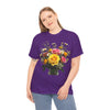 Wildflowers and Pink & Yellow Roses, Graphic T-Shirts for Women, Floral Shirt, Womens Short Sleeve, Ladies Graphic Tees #5143TTS