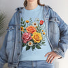 Wildflowers and Pink & Yellow Roses, Graphic T-Shirts for Women, Floral Shirt, Womens Short Sleeve, Ladies Graphic Tees #5144TTS