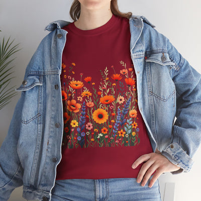 Wildflowers, Graphic T-Shirts for Women, Floral Shirt, Womens Short Sleeve, Ladies Graphic Tees #5105TTS