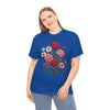 Wildflowers and Pink & Red Roses, Graphic T-Shirts for Women, Floral Shirt, Womens Short Sleeve, Ladies Graphic Tees #5134TTS