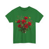 Wildflowers and Red Roses, Graphic T-Shirts for Women, Floral Shirt, Womens Short Sleeve, Ladies Graphic Tees #5131TTS