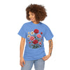 Wildflowers and Pink & Red Roses, Graphic T-Shirts for Women, Floral Shirt, Womens Short Sleeve, Ladies Graphic Tees #5134TTS