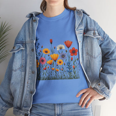 Wildflowers, Graphic T-Shirts for Women, Floral Shirt, Womens Short Sleeve, Ladies Graphic Tees #5116TTS