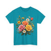 Wildflowers and Pink & Yellow Roses, Graphic T-Shirts for Women, Floral Shirt, Womens Short Sleeve, Ladies Graphic Tees #5144TTS