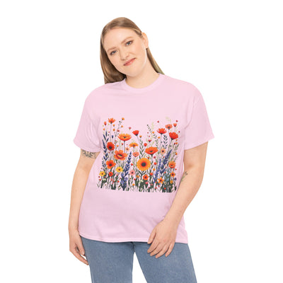 Wildflowers, Graphic T-Shirts for Women, Floral Shirt, Womens Short Sleeve, Ladies Graphic Tees #5105TTS