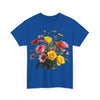 Wildflowers and Pink & Yellow Roses, Graphic T-Shirts for Women, Floral Shirt, Womens Short Sleeve, Ladies Graphic Tees #5138TTS