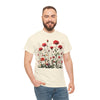 Wildflowers and Red Roses, Graphic T-Shirts for Women, Floral Shirt, Womens Short Sleeve, Ladies Graphic Tees #5035TTS