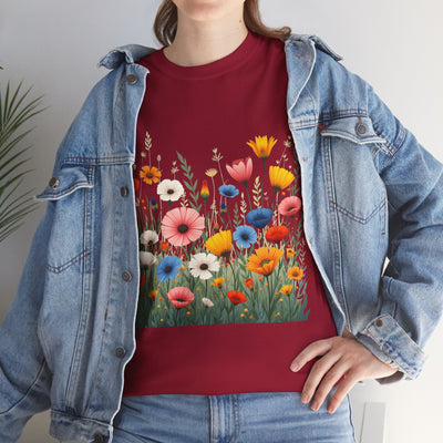 Wildflowers, Graphic T-Shirts for Women, Floral Shirt, Womens Short Sleeve, Ladies Graphic Tees #5108TTS