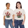 Wildflowers and Red Roses, Graphic T-Shirts for Women, Floral Shirt, Womens Short Sleeve, Ladies Graphic Tees #5128TTS