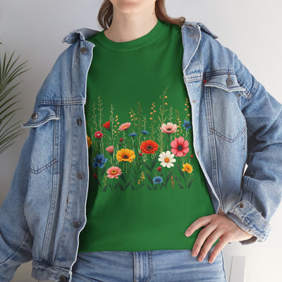 Wildflowers, Graphic T-Shirts for Women, Floral Shirt, Womens Short Sleeve, Ladies Graphic Tees #5113TTS