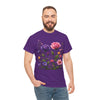 Wildflowers and Pink/Violet Roses, Graphic T-Shirts for Women, Floral Shirt, Womens Short Sleeve, Ladies Graphic Tees #5101TTS