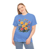 Wildflowers and Pink & Yellow Roses, Graphic T-Shirts for Women, Floral Shirt, Womens Short Sleeve, Ladies Graphic Tees #5137TTS