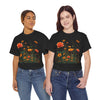 Wildflowers and Orange Roses, Graphic T-Shirts for Women, Floral Shirt, Womens Short Sleeve, Ladies Graphic Tees #5046TTS