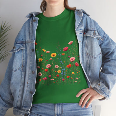 Wildflowers, Graphic T-Shirts for Women, Floral Shirt, Womens Short Sleeve, Ladies Graphic Tees #5103TTS